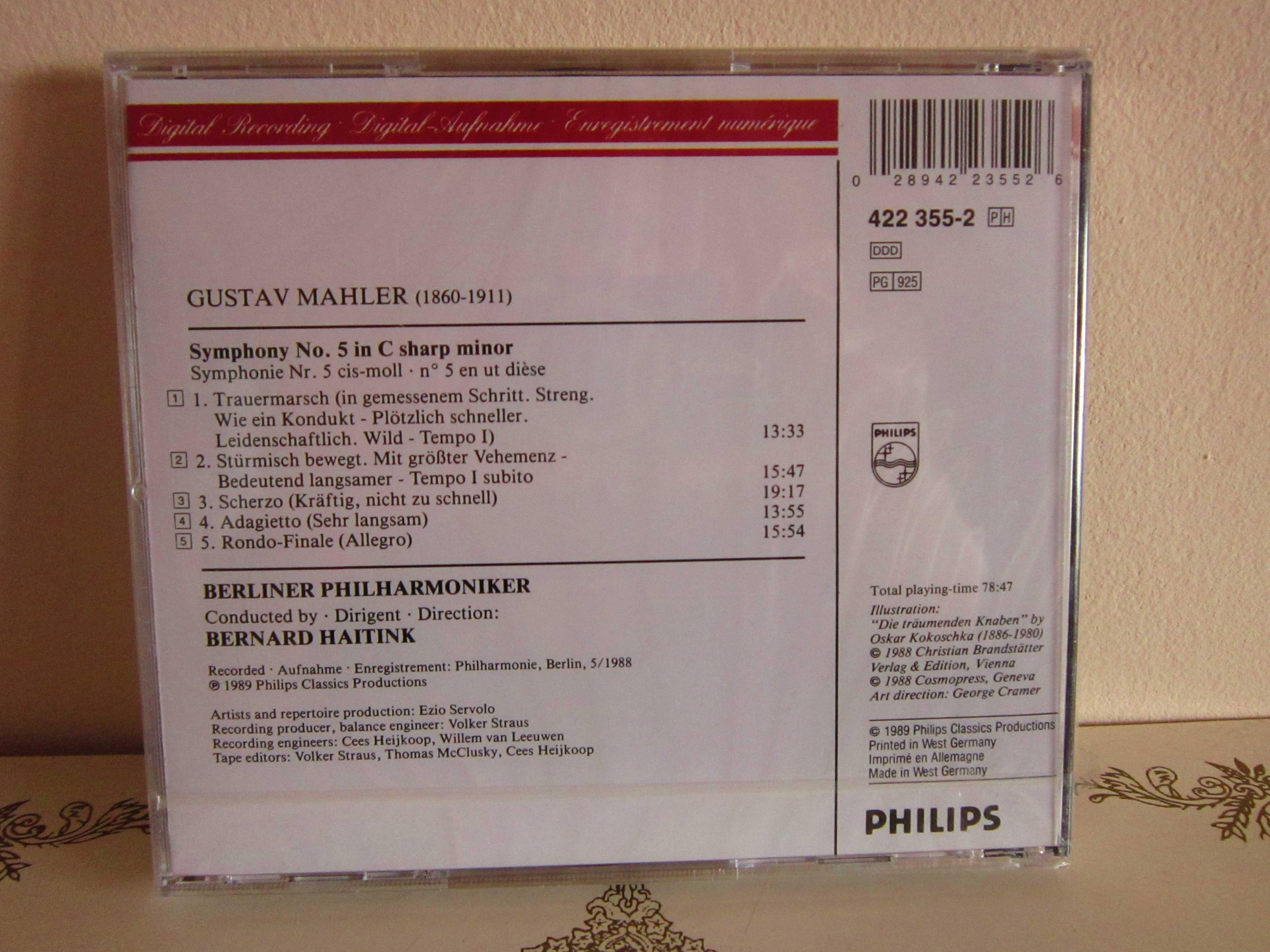 cd Mahler -Simfonia 4 si 5 dir.Bernard Haitink Berliner Philharmoniker