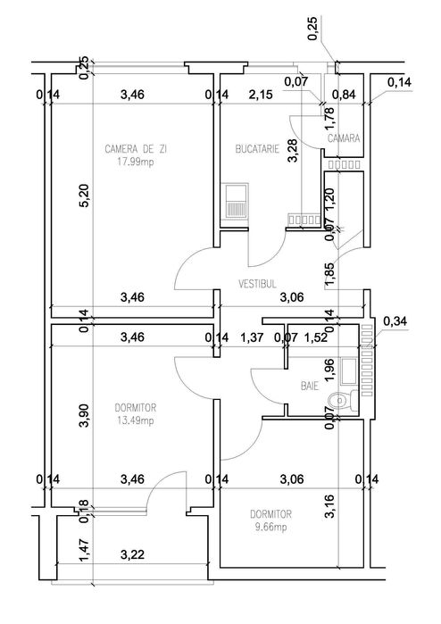 Inchirere apartament 3 camere, 65 mp, decomandat Drumul Taberei