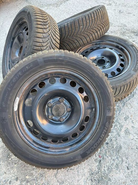 Set jante/roti tabla 5x112 R16 cu 3 anvelope iarna, Mercedes,VAG