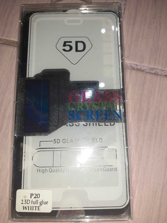 Стъклен протектор за екран на Huawei P20 - white