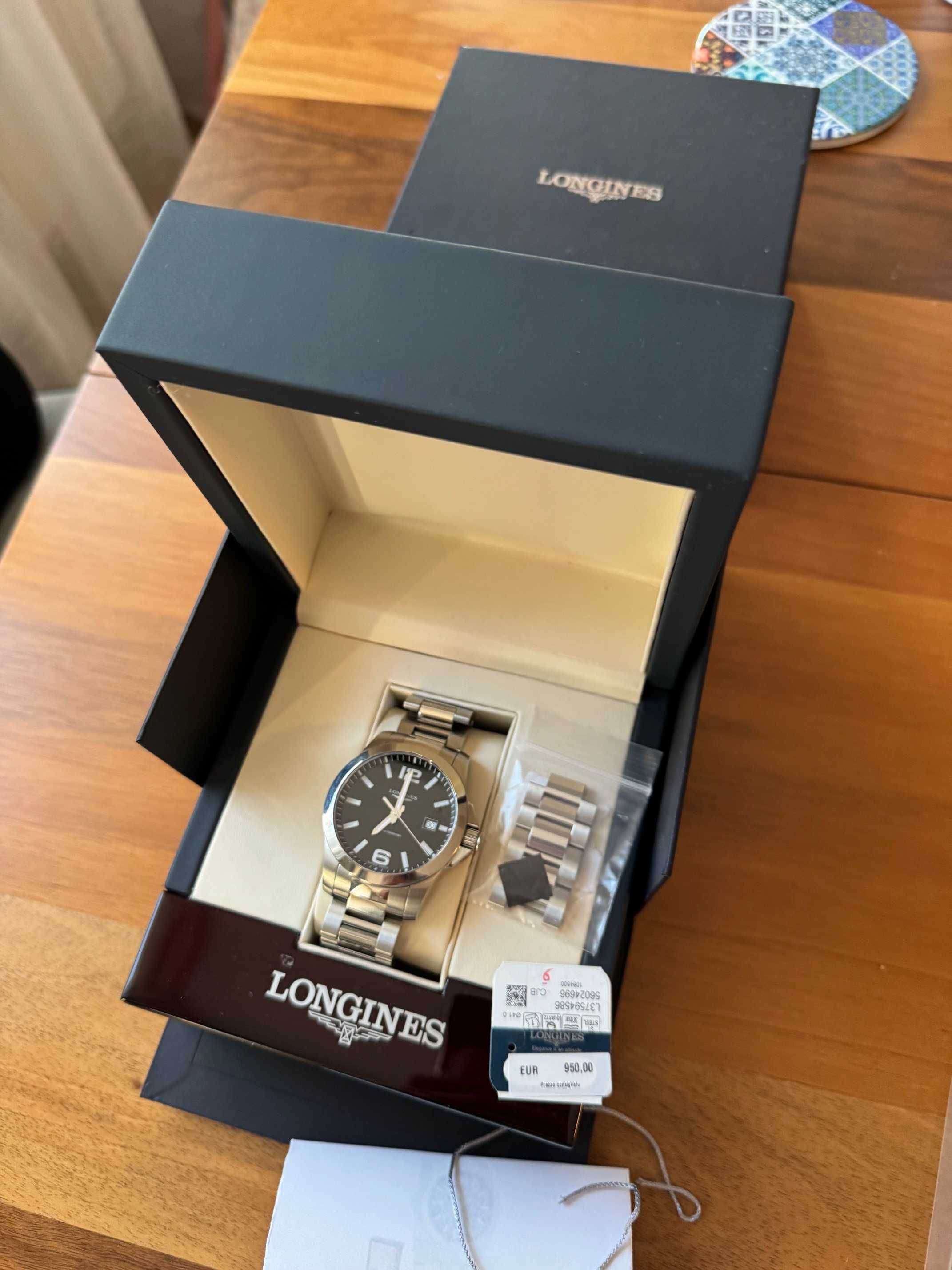 Longines Conquest Quartz Black Sunburst