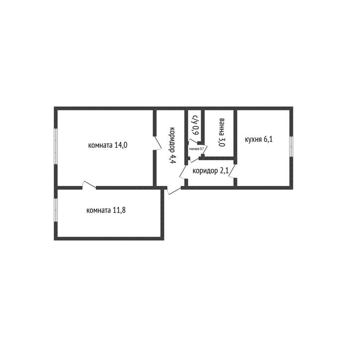 2х комнатная квартира по ул.Пролетарская 96 за 12,4 млн тнг