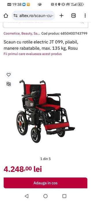 Scaun cu rotile electric