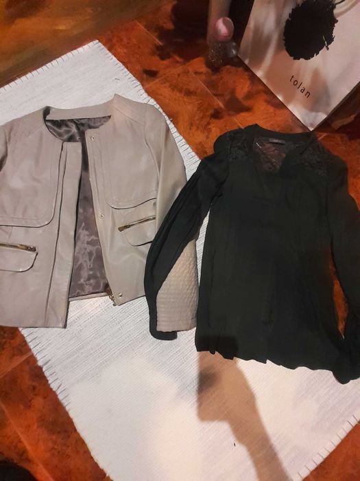 Geacă de piele dama si bluza mărime 36