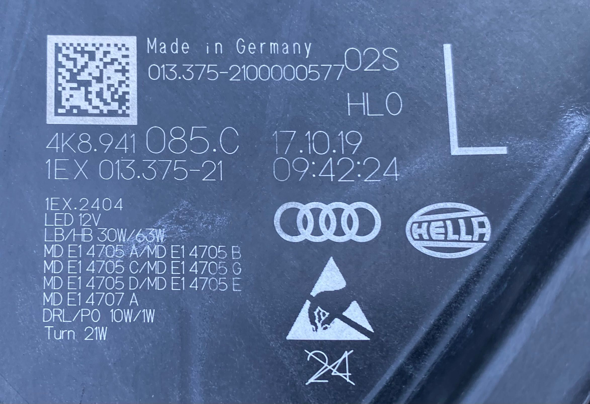 Фар far ляв фарове Laser Black Line за Ауди А7 Audi RS6 A7 RS7 4K/C8