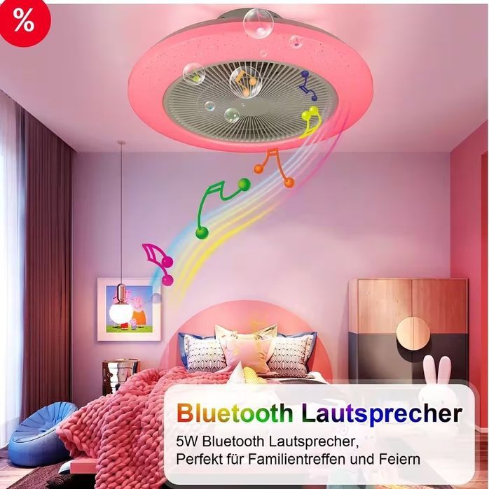 Smart ventilator de tavan inteligent 40W cu iluminare LED bluetooth