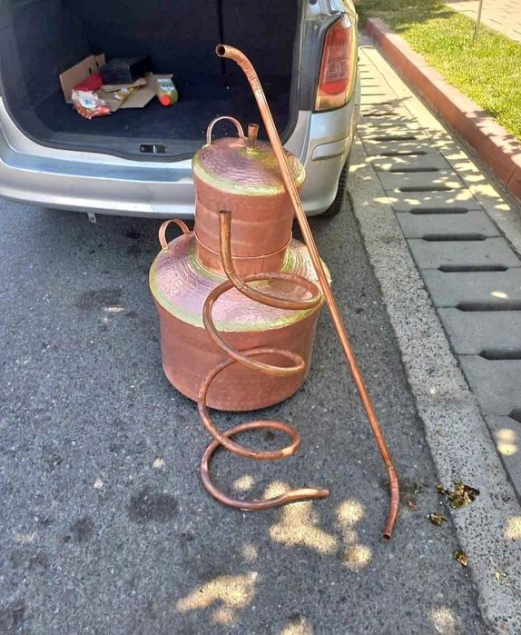 Vand cazane de tuica din cupru alimentar capacitate de 120l cu fundu d