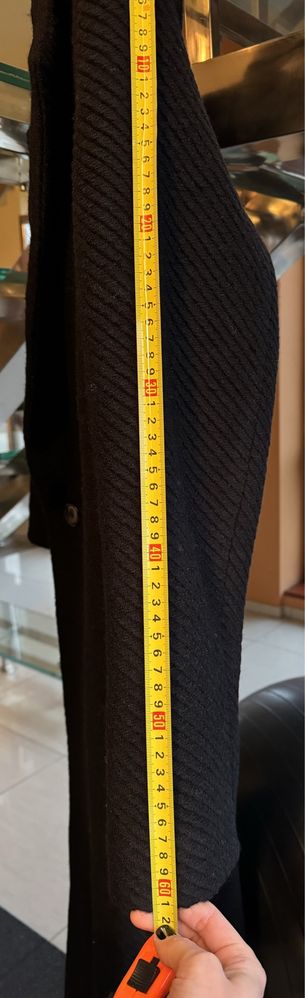 Palton nou negru lana 100% Cloche