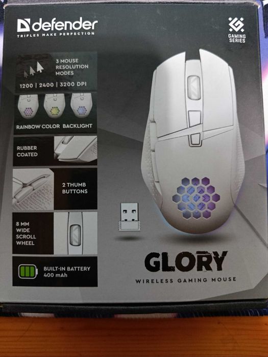 Мышка беспроводной игровой Mishka Defender Glory GM-514