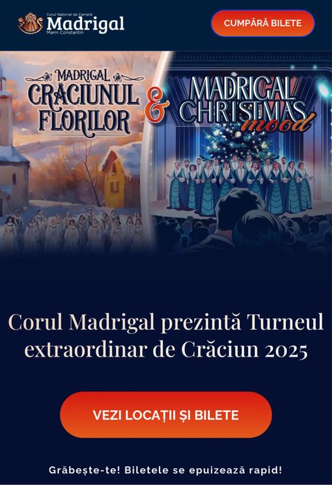 Bilete concert Madrigal Cluj Napoca 7 Decembrie