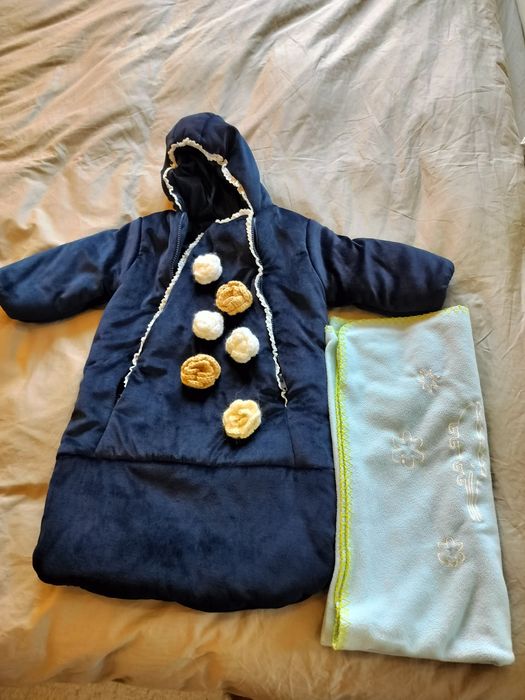 Set combinezon iarnă și păturică pluș