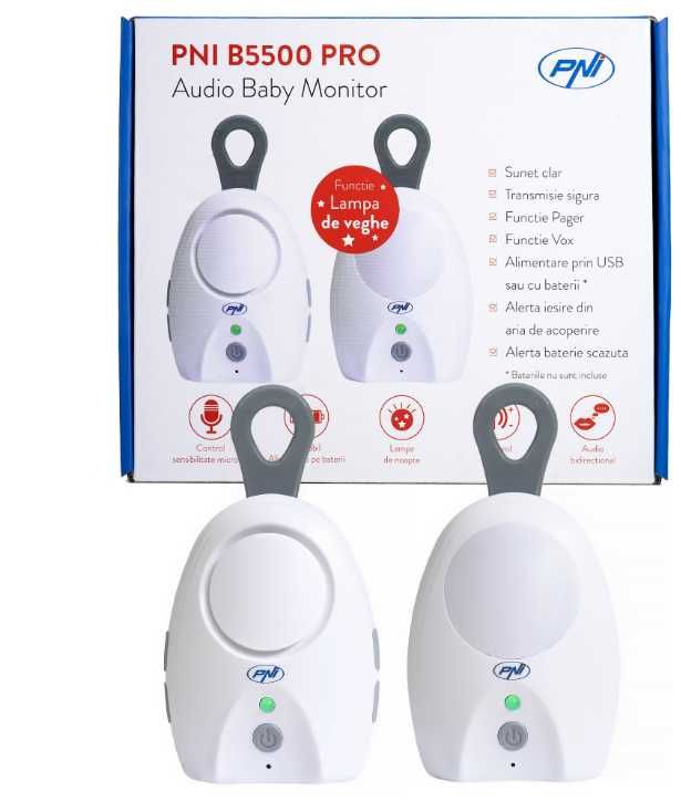 Audio Baby Monitor  B5500 PRO wireless, intercom, cu lampa de noapte