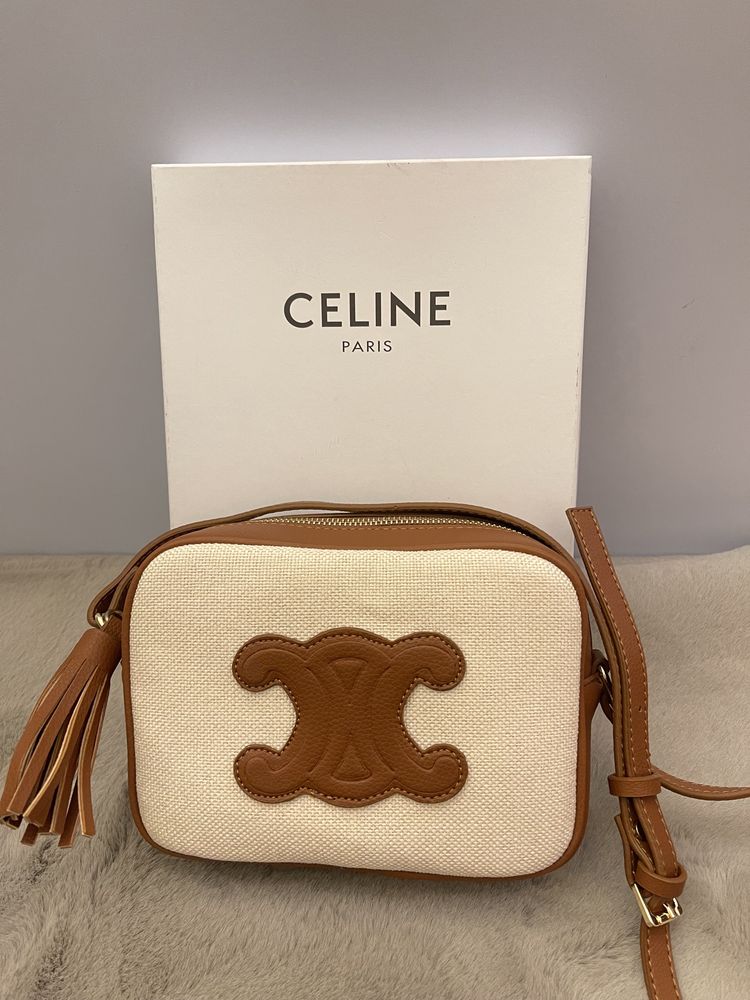 Geanta/Poșetă Celine Cabas Drawstring Cuir Triomphe