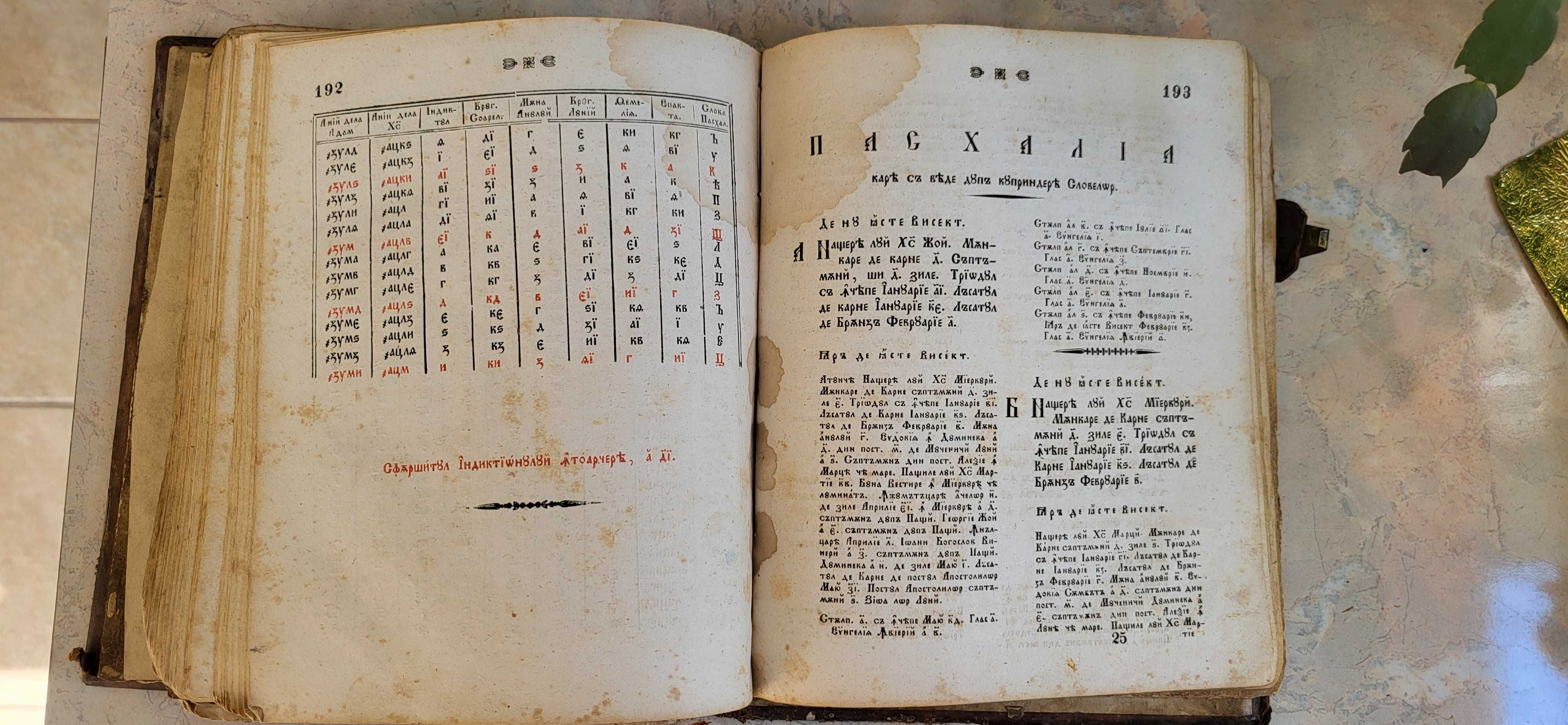 Carte foarte rara bisericeasca, din 1857, in slavona, 228 pagini