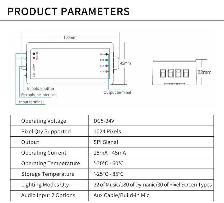 Controler muzical SP107E WIFI, TUYA pentru banda led.