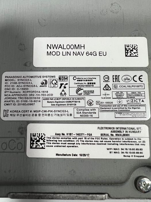 Navigatie Unitate Media/Display SYNC3 Ford Fiesta Focus Puma 2017-2020