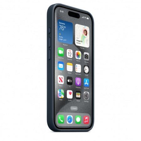 Husă Apple Originală din Piele pentru iPhone 15 Pro Pacific Blue