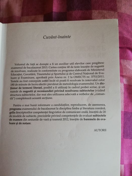 Bacalaureat 2013-culegere de variante limba și literatura română