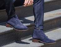 Ghete lace up 44 lucrate manual Minelli NOI piele naturala suede navy