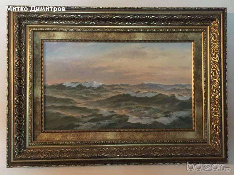 Картина от А.Панагонов Морски пейзаж Бурно море край Калиакра