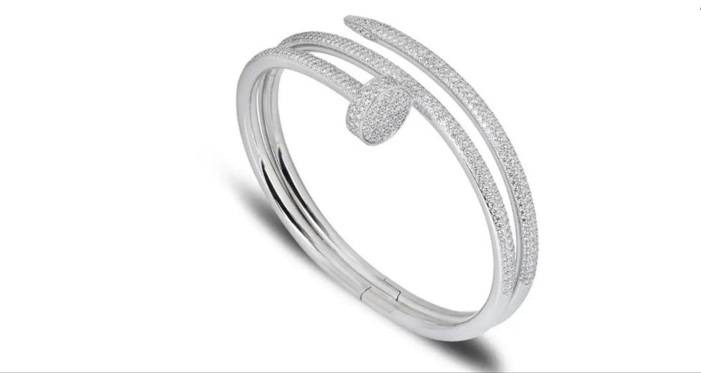 Brățară Cartier Juste un Clou din aur alb 18K cu diamante – Originală