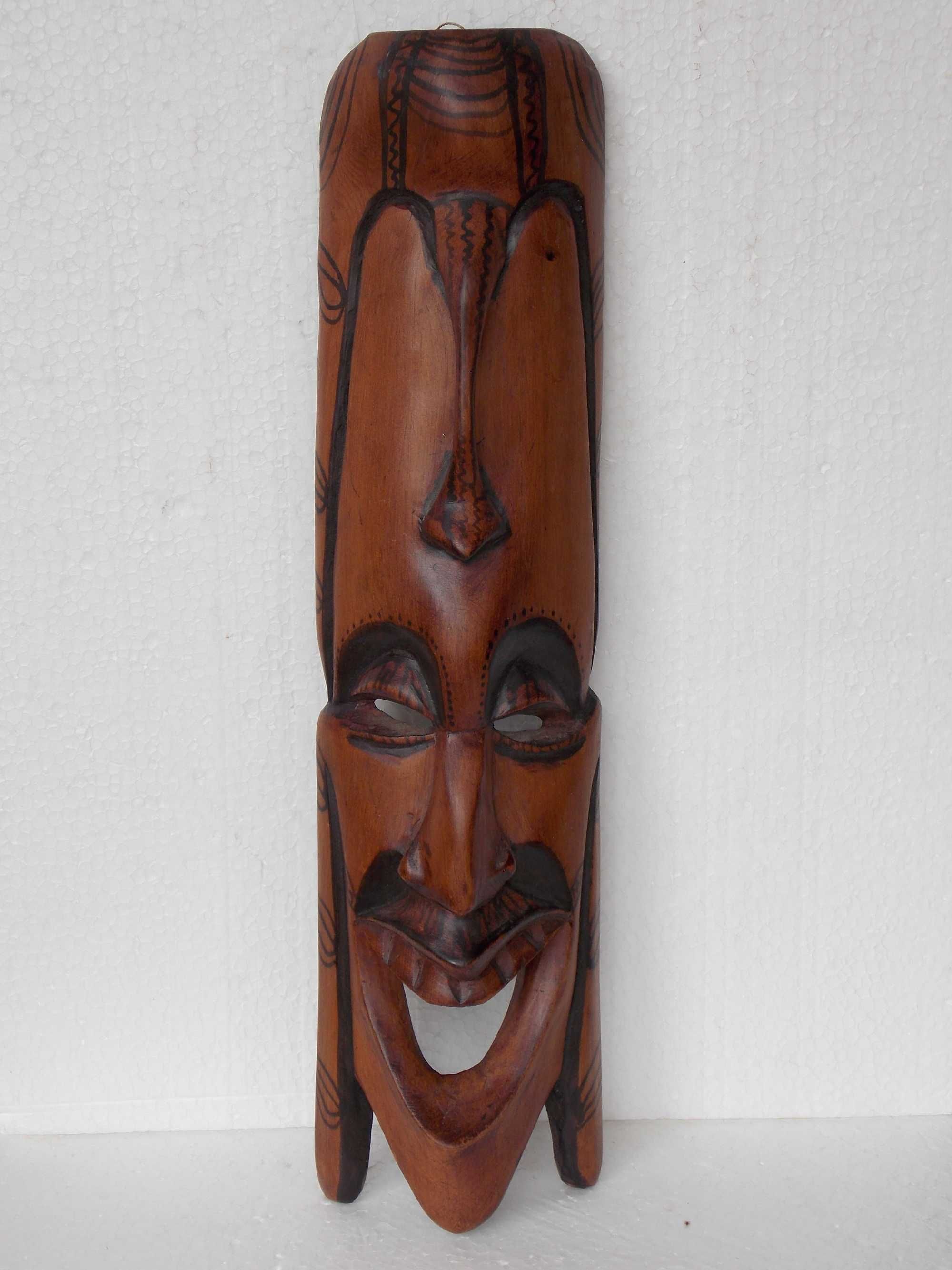 masca statueta 40cm sculptura lemn arta decor handmade antichitati