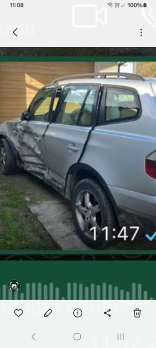 Bmw x3,E83 2.0 dizel, an fabr 2008 ,accidentat ,partea stingă