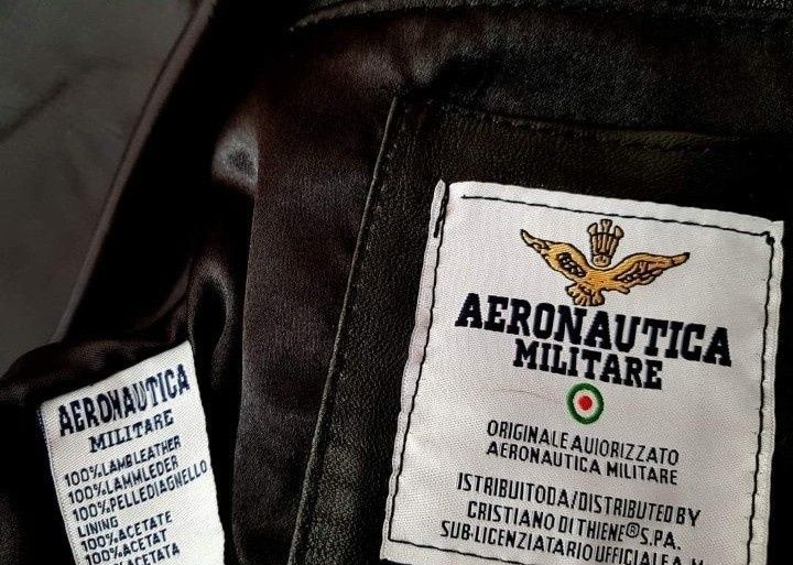 Geaca piele naturala 100%(aviator)Aeronautica Militare,guler detasabil