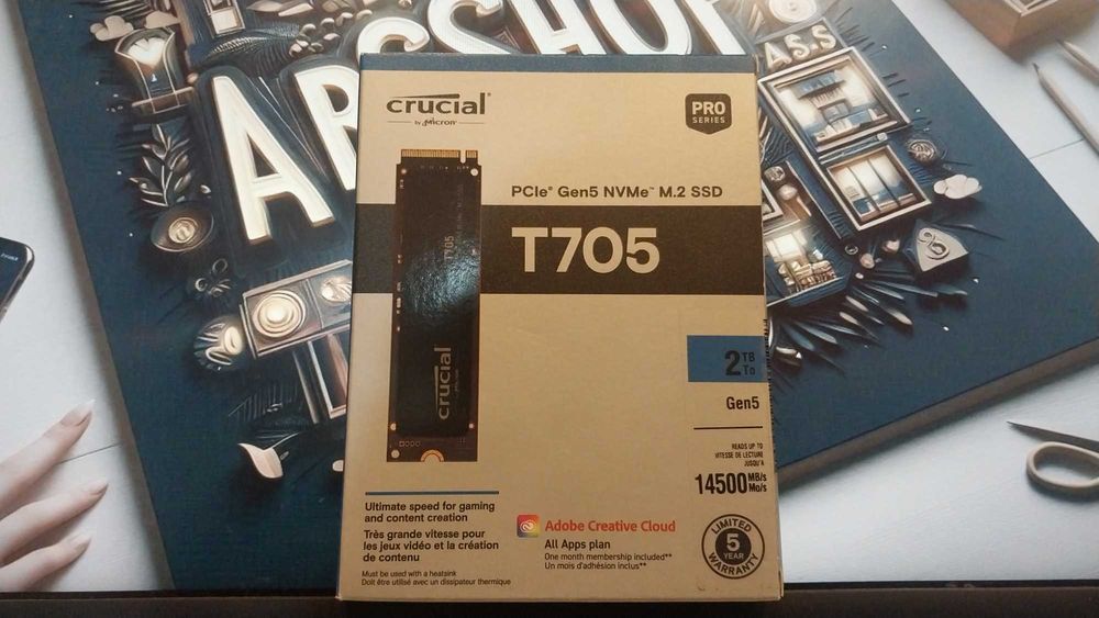 Новый SSD NVMe M.2 Crucial T705 2TB. PCIe 5.0 x 4. Up to 14500 MB/sec.