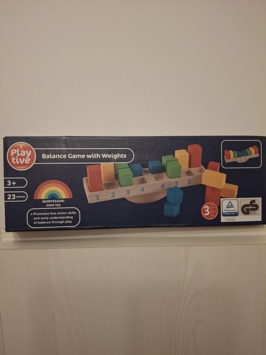 Joc balanta greutati lemn