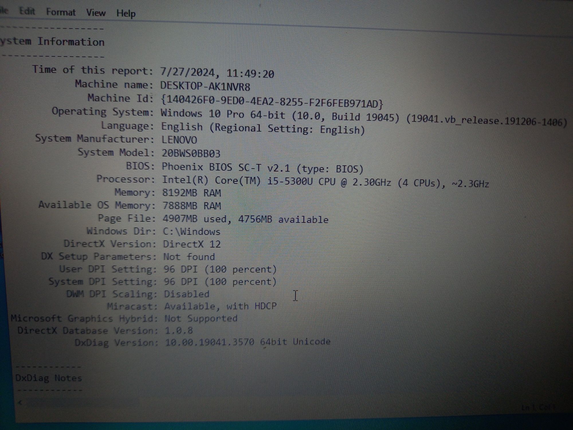 Laptop Lenovo ThinkPad T450 i5-5300U CPU 199лв.