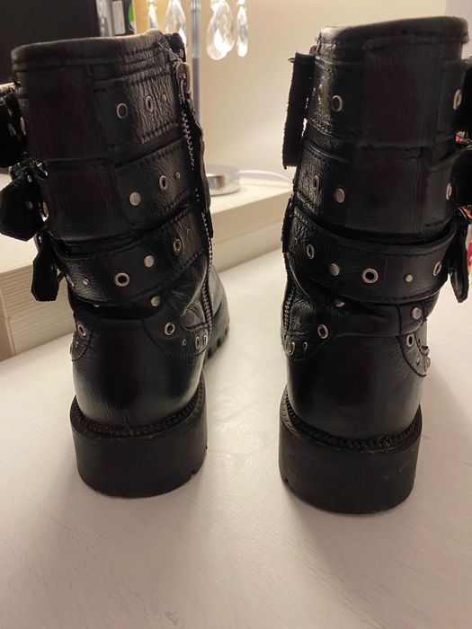 Bocanci biker Zara , piele naturală