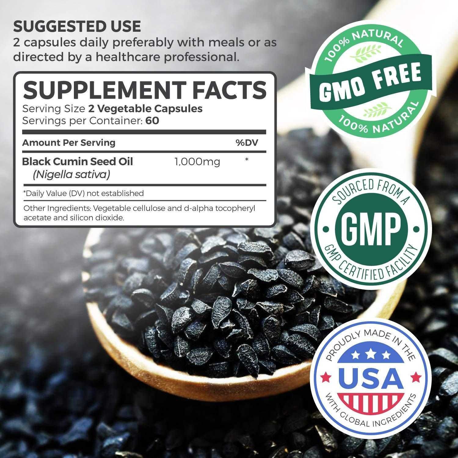 Black Seed Oil 1000 mg, 120 ct капсулы Черного тмина США