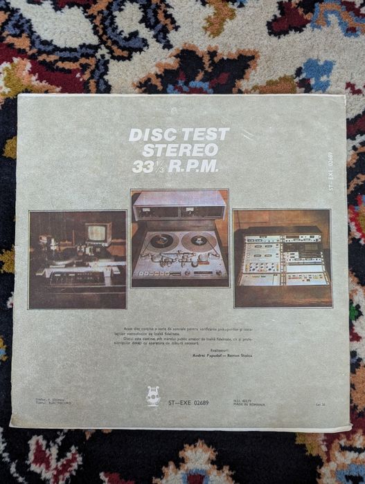 VG+ ELECTRECORD DISC TEST STEREO reglare verificare pick-up platane