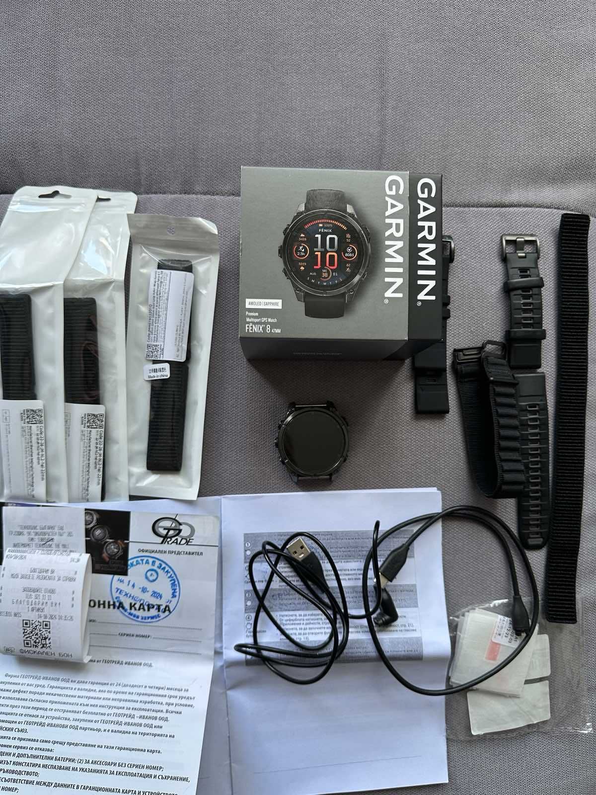 Garmin Fenix 8 Amoled Sapphire 47mm, 18 месеца оставаща гаранция