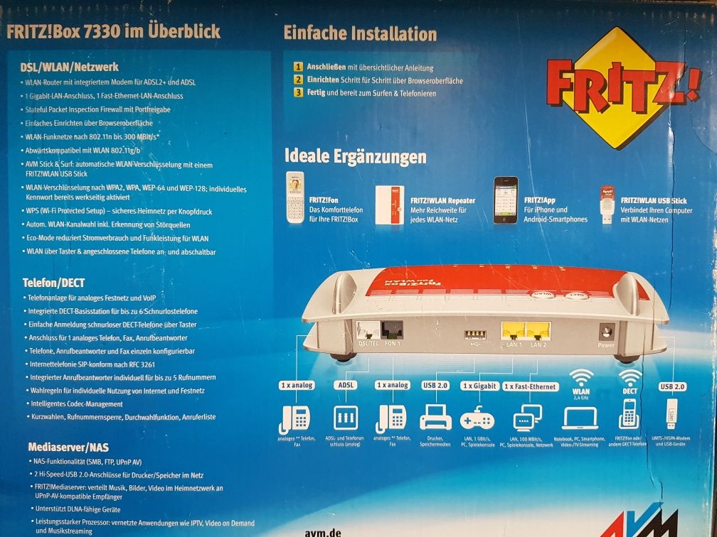 Router profesional FRITZ Box 7330 made in Germany Nou