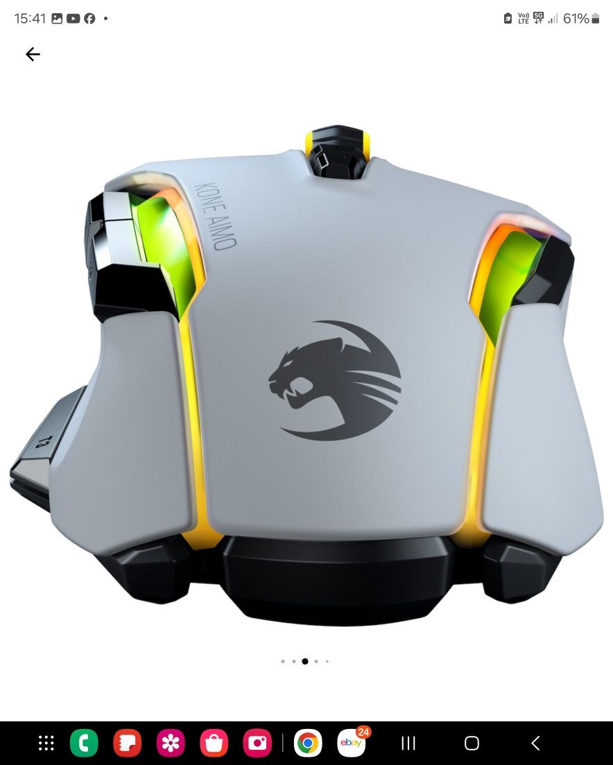 ТОП Геймърска Мишка Roccat Kone AIMO, в бяло
Кратко описание
Снимки