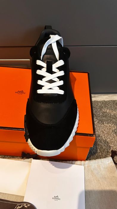 Hermes Bouncing Sneakers Leather черни кожени