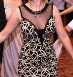 Rochie sirena neagra cu flori aurii