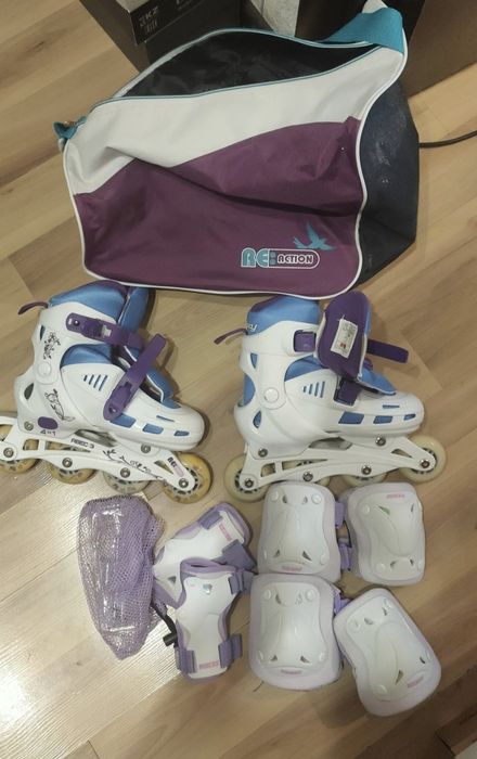 Детские ролики 32-35 размер полная экипировка