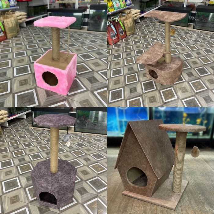 Домик с когтеточкой для кошек и котят