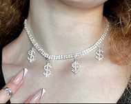 Colier argint 925 crsitale dolar tennis tip Swarovski dupe Pandora