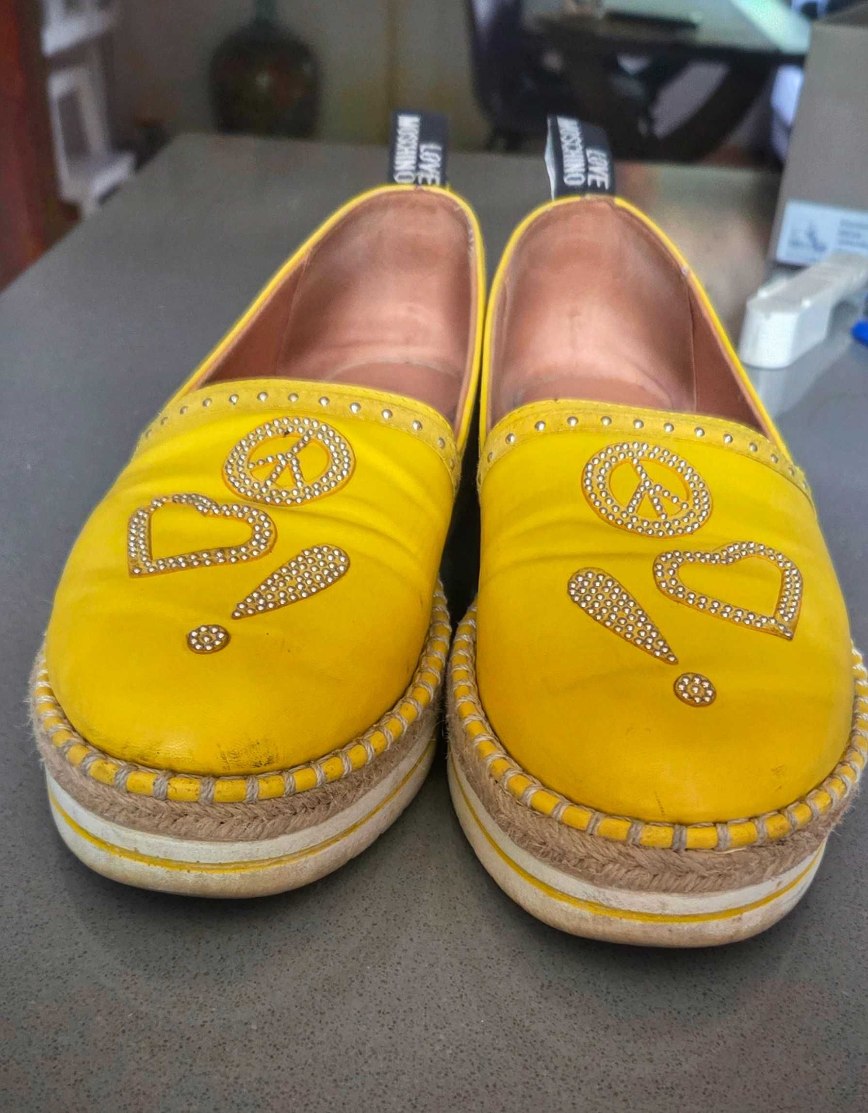 Мокасини, еспадрили love moschino жълти, 40