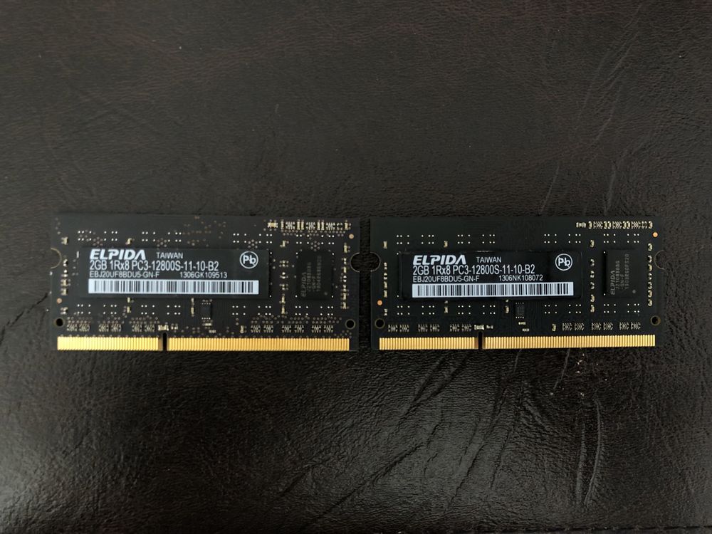 RAM 2xElpida 2GB DDR3 1600MHz, PC3-12800 CL11 1.50V