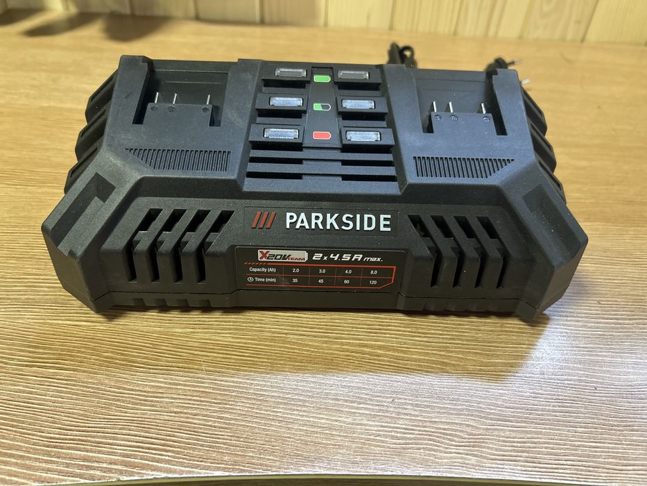 Двойно бързозареждащо зарядно parkside