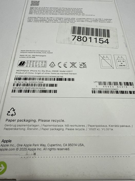 Iphone 17 Air, Sky Blue 256Gb Nou Sigilat