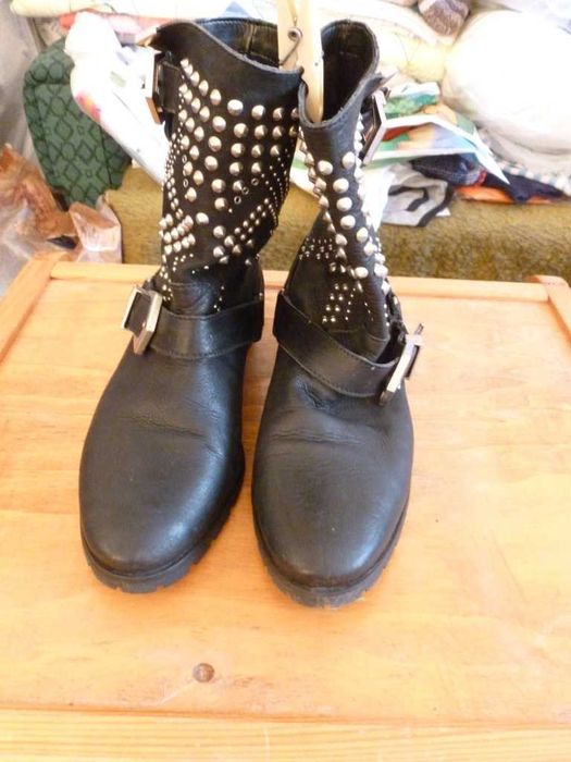 ZARA боти от естествена кожа с кабси