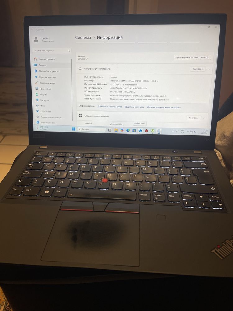 Lenovo Thinkpad T490 TouchScren SIM карта
