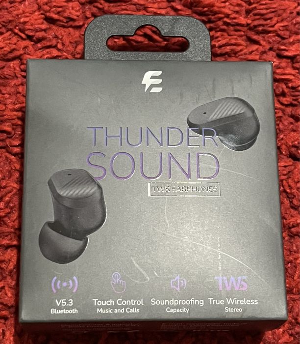 Casti TWS E-Boda Thunder Sound, Wireless, Bluetooth, Negru, SIGILAT