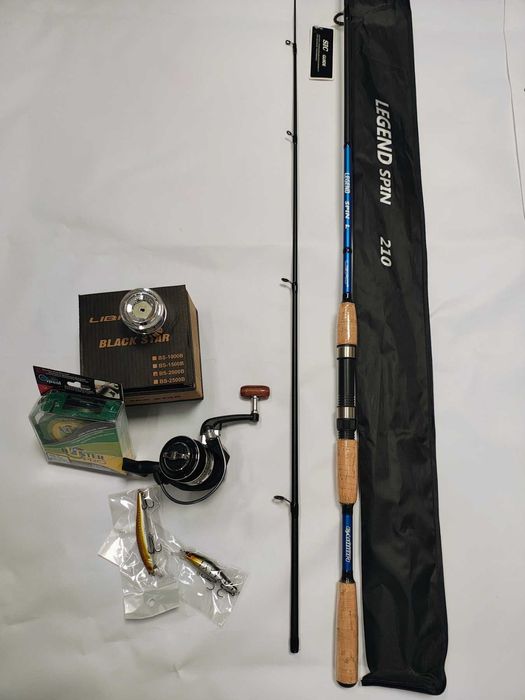 Спининг Libao Legend Spin 2.10 м + макара Black Star 2000 + подаръци